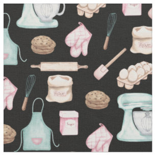 Watercolor Baking on Black Fabric