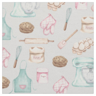 Watercolor Baking on Light Grey Fabric