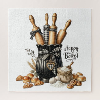Watercolor Baking Theme Wall Art - Ideal for Baker Jigsaw Puzzle