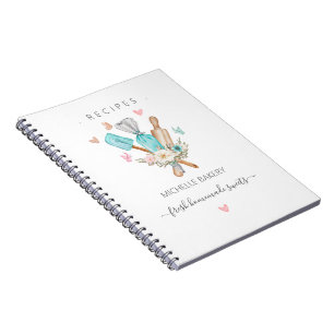Watercolor Baking utensils Pastry Chef Recipes Notebook