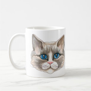 Watercolor Balinese cat Coffee Mug