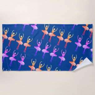 Watercolor Ballerina  Beach Towel