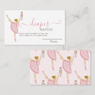 Watercolor Ballerina Nutcracker Pink Baby Shower  Enclosure Card