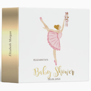 Watercolor Ballerina Nutcracker Pink Binder