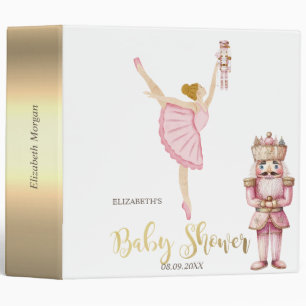 Watercolor Ballerina Nutcrackers Pink Binder