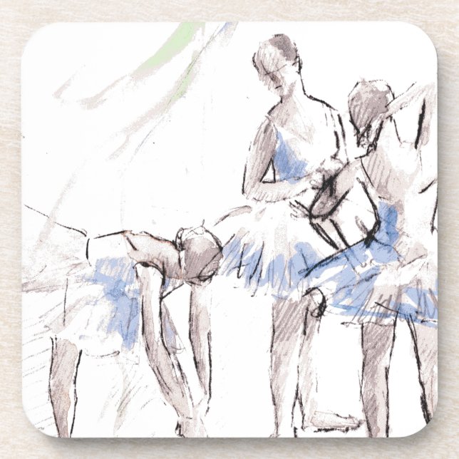 Watercolor Ballet Dancing Ballerina Coaster (Front)