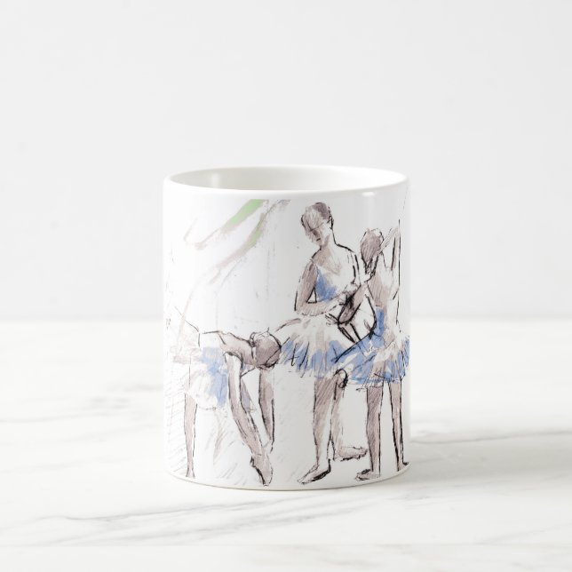 Watercolor Ballet Dancing Ballerina Coffee Mug (Center)