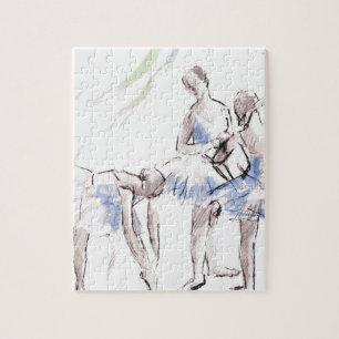 Watercolor Ballet Dancing Ballerina Jigsaw Puzzle