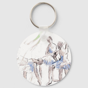 Watercolor Ballet Dancing Ballerina Keychain