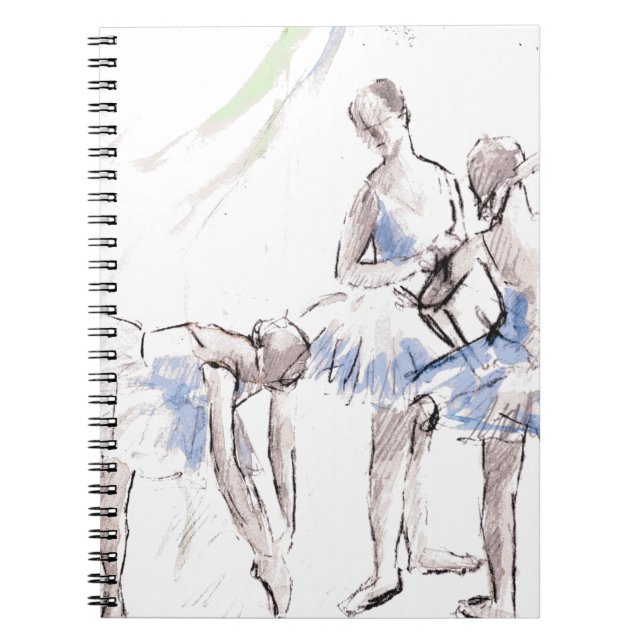 Watercolor Ballet Dancing Ballerina Notebook (Front)