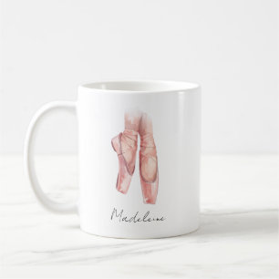 Watercolor Ballet Shoes Personalized Coffee Mug