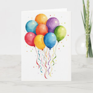 Watercolor Balloon Birthday Card