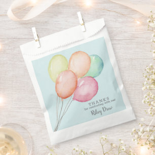 Watercolor Balloon Bunch Blue Birthday Favour Bag