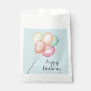 Watercolor Balloon Bunch Blue Birthday Party Favour Bag