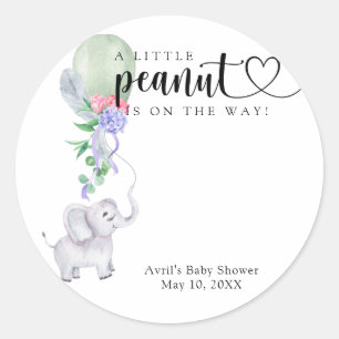 Watercolor balloon & elephant - baby shower classic round sticker