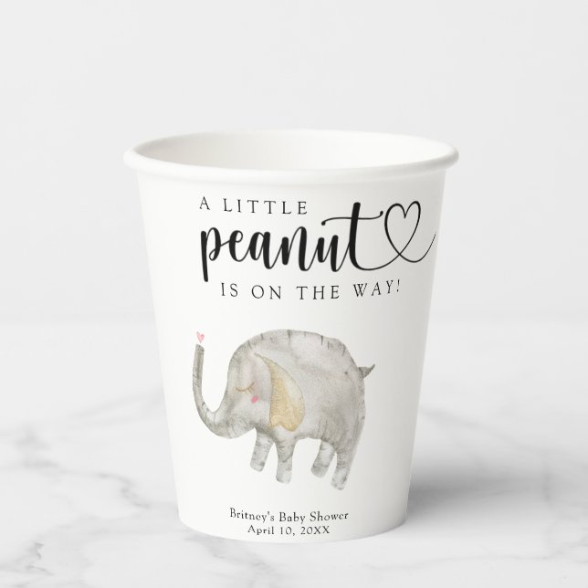 Watercolor balloon elephant  paper cups (Front)