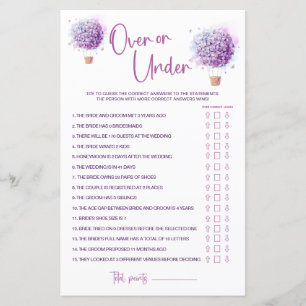 Watercolor Balloon Flowers   Over & Under Game
