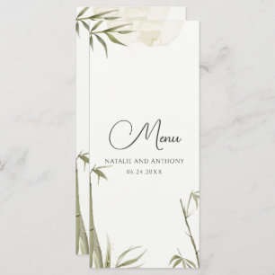 Watercolor Bamboo Tree Illustration Menu