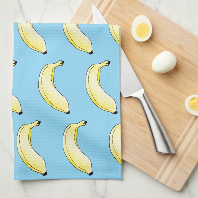 watercolor banana kitchen towel (Quarter Fold)