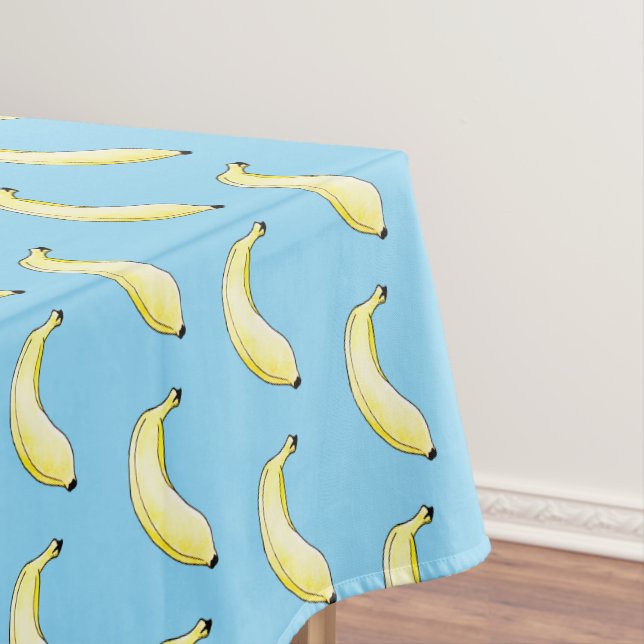 watercolor banana tablecloth (In Situ)