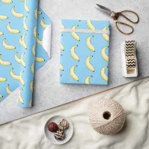 watercolor banana wrapping paper