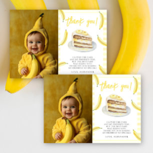 Watercolor Bananas Birthday Thank You Card