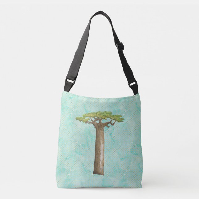 Watercolor Baobab Tree  Crossbody Bag (Front)