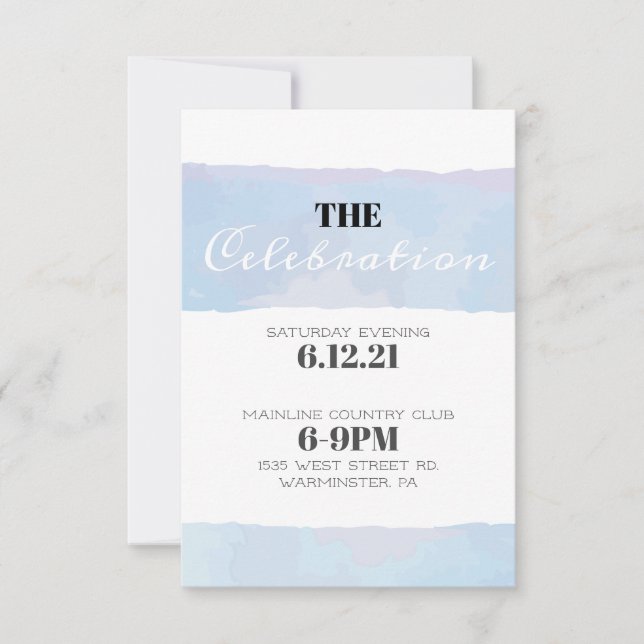 WATERCOLOR Bar Bat mitzvah Répondre Carte Réceptio (Devant)