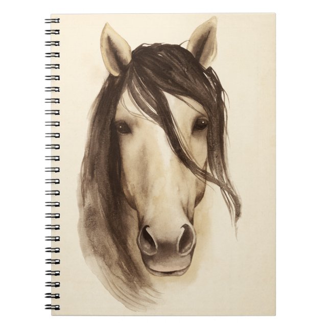 Watercolor Barn Animals | Horse Notebook (Front)