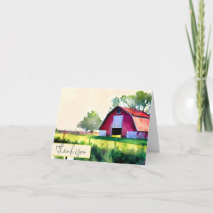 Watercolor barn customizable card