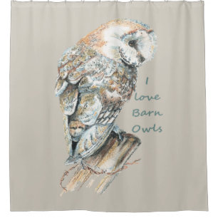 Watercolor Barn Owl Bird with quote