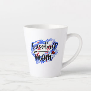 Watercolor Baseball Ball Baseball Mom Latte Mug