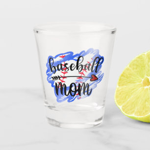 Watercolor Baseball Ball Baseball Mom Shot Glass