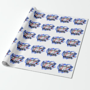 Watercolor Baseball Ball Baseball Mom Wrapping Paper