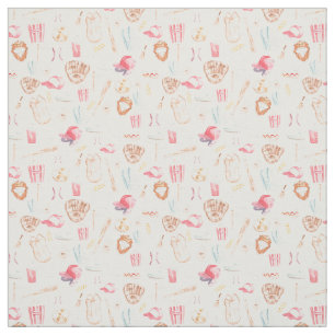 Watercolor Baseball Fabric