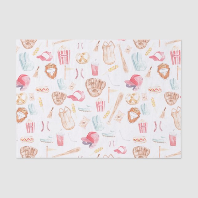 Watercolor Baseball Tissue Paper (Front)