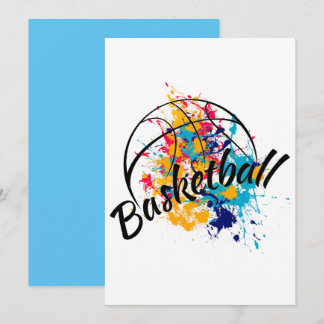 Watercolor Basketball     Invitation