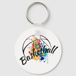 Watercolor Basketball   Keychain