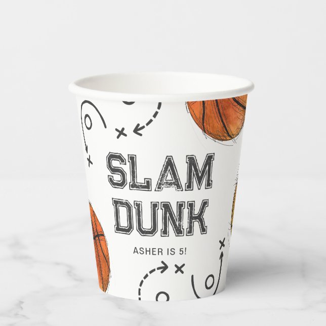 Watercolor Basketball Party Cups (Front)