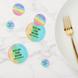 Watercolor Bath Bomb Birthday Table Confetti