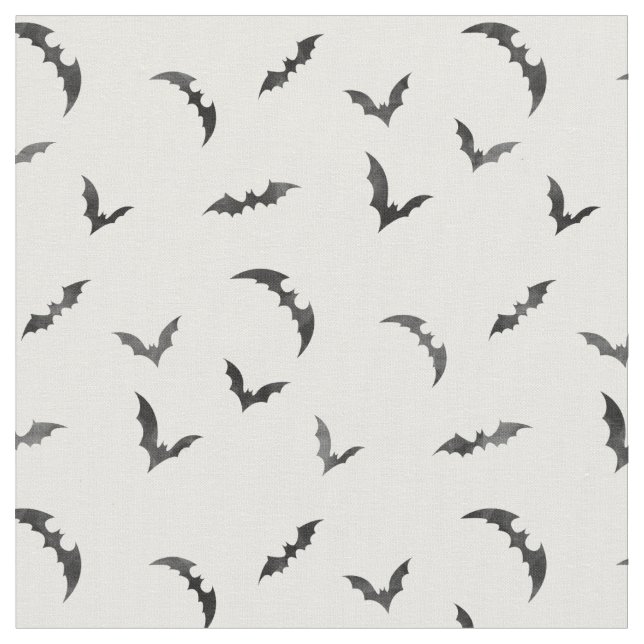 Watercolor Bats Halloween Fabric (Close Up)