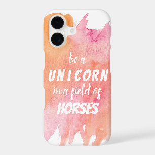 Watercolor Be a Unicorn in a Field of Horses