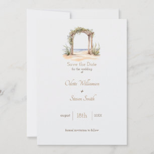 Watercolor Beach Arch Wedding Enregistrer la carte