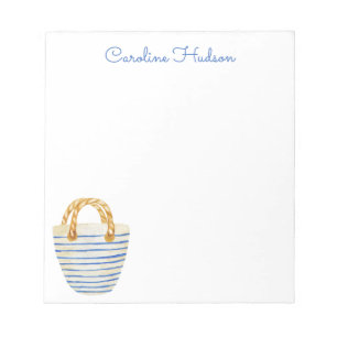 Watercolor Beach Bag Purse Notepad