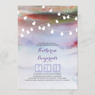 watercolor beach bridal shower invitation