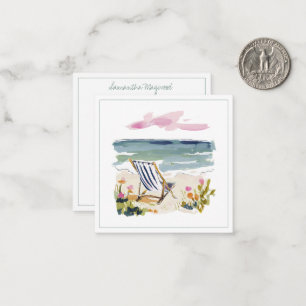 Watercolor Beach Chair Personalized Card