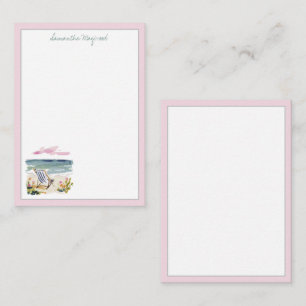 Watercolor Beach Chair Personalized Card