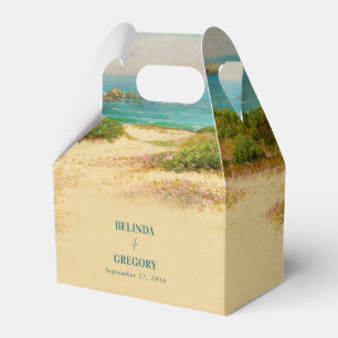 Watercolor Beach Coastal Wedding Destination Favor Box