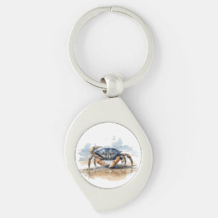 Watercolor Beach Crab Keychain