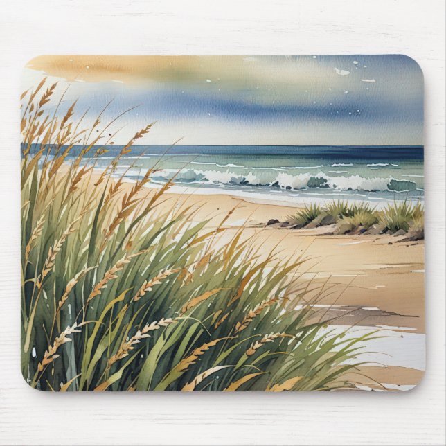 Watercolor Beach Grass  Mouse Pad (Front)